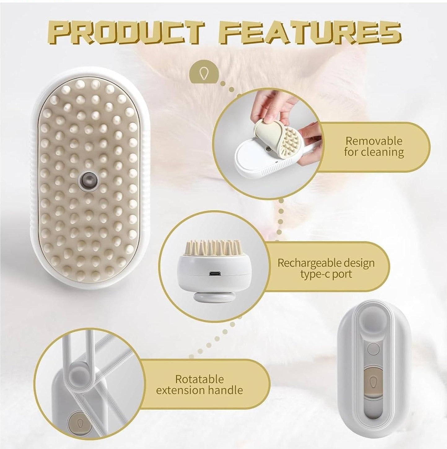 Steam Brush for Dog/Cat